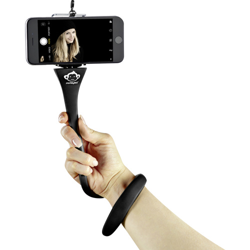 Monkeystick SELMONKEYBK Selfie Stick Schwarz Bluetooth, inkl. Smartphonehalter