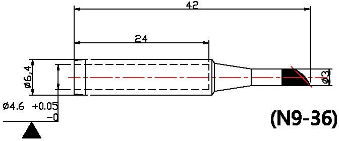 TOOLCRAFT N9-36 Lötspitze abgeschrägt 45° Spitzen-Größe 3mm Spitzen-Länge 42mm Inhalt