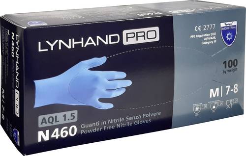 LYNHAND PRO - N460 R6946005 100 St. Nitril Einweghandschuh Größe (Handschuhe): M EN 374-3, EN 420