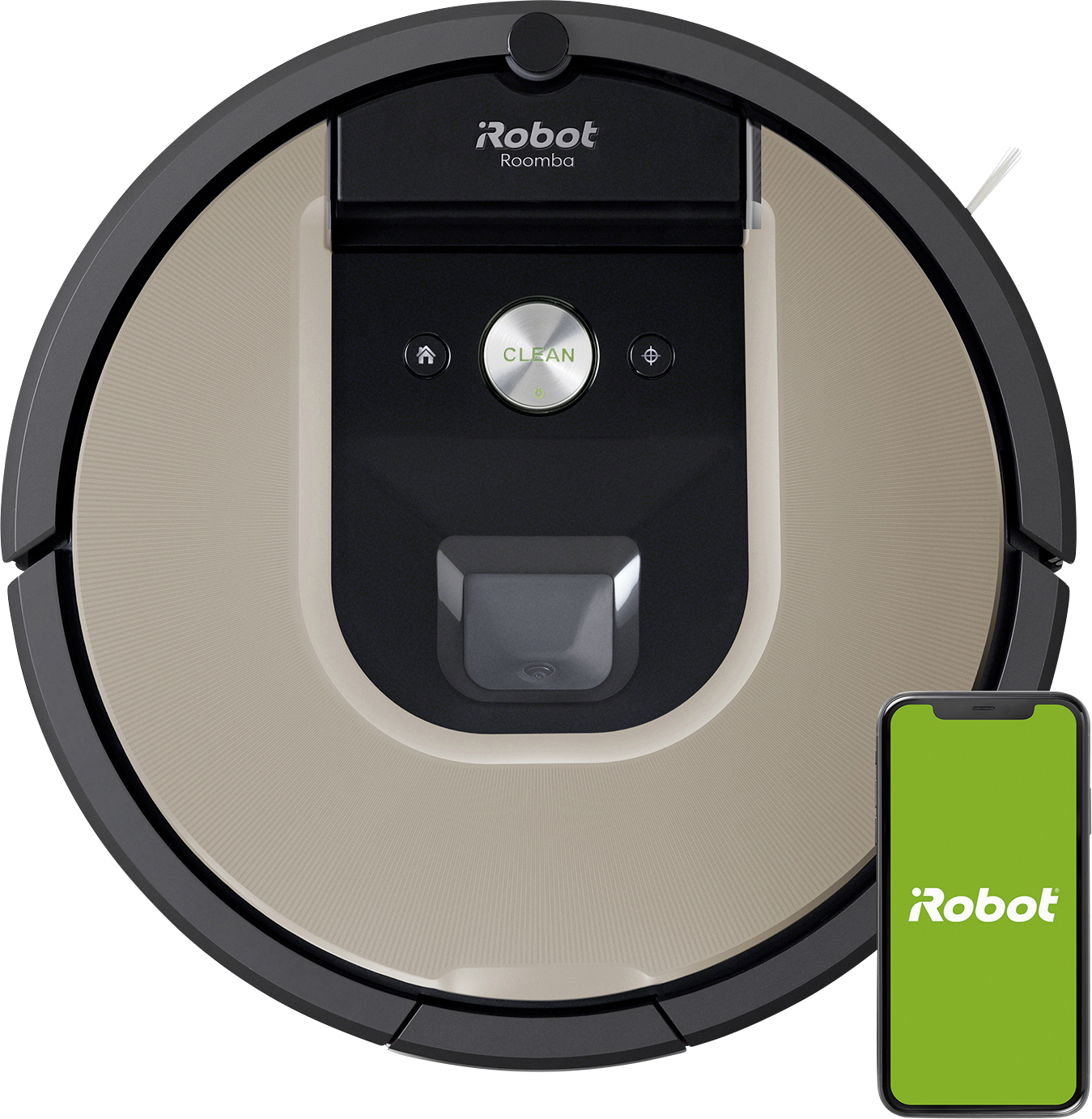 iRobot R974 Saugroboter Grau, Beige App gesteuert, kompatibel mit Google Home, Kompatibel mit Amazon Alexa
