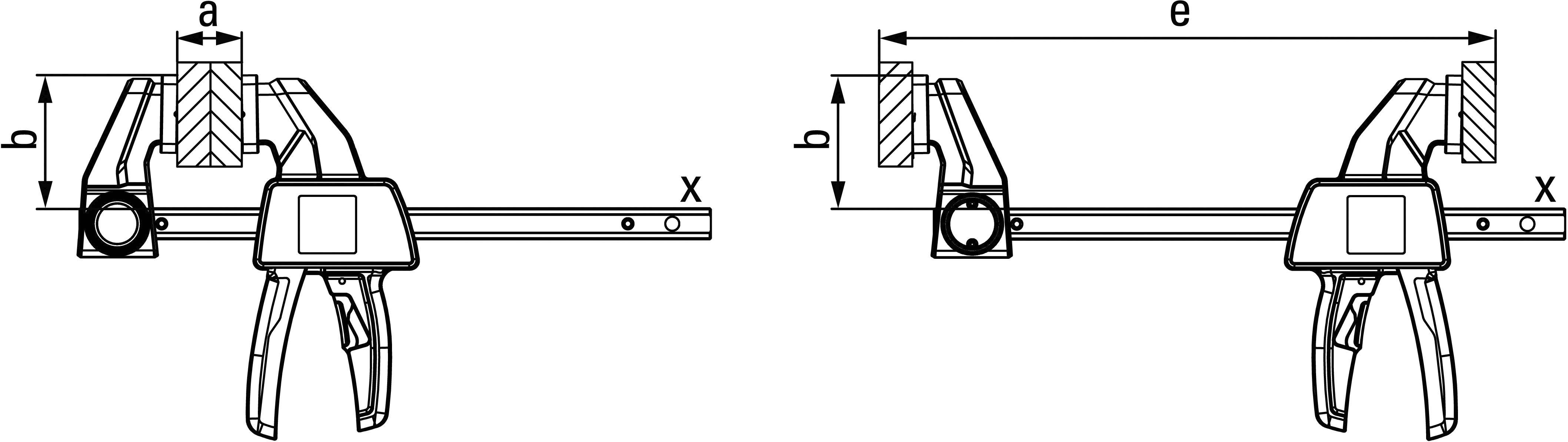Bessey Einhandzwingen-Set EZM-EZL-Set Spann-Weite (max.):300mm Ausladungs-Maße:80mm