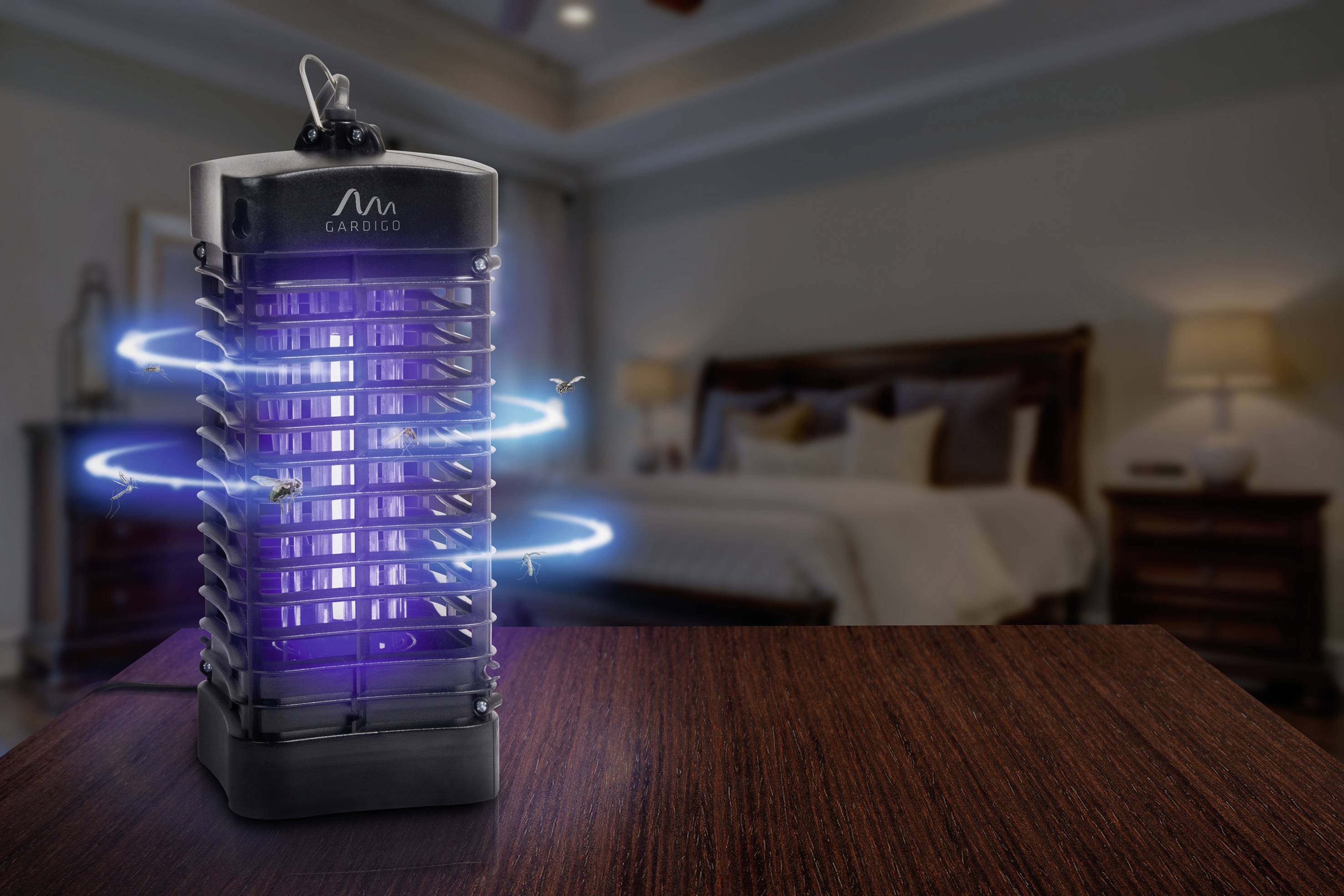 Gardigo 62303 UV-Insektenfänger UV-Licht, Stromgitter (B x H x T) 100 x 255 x 100mm Schwarz 1St.