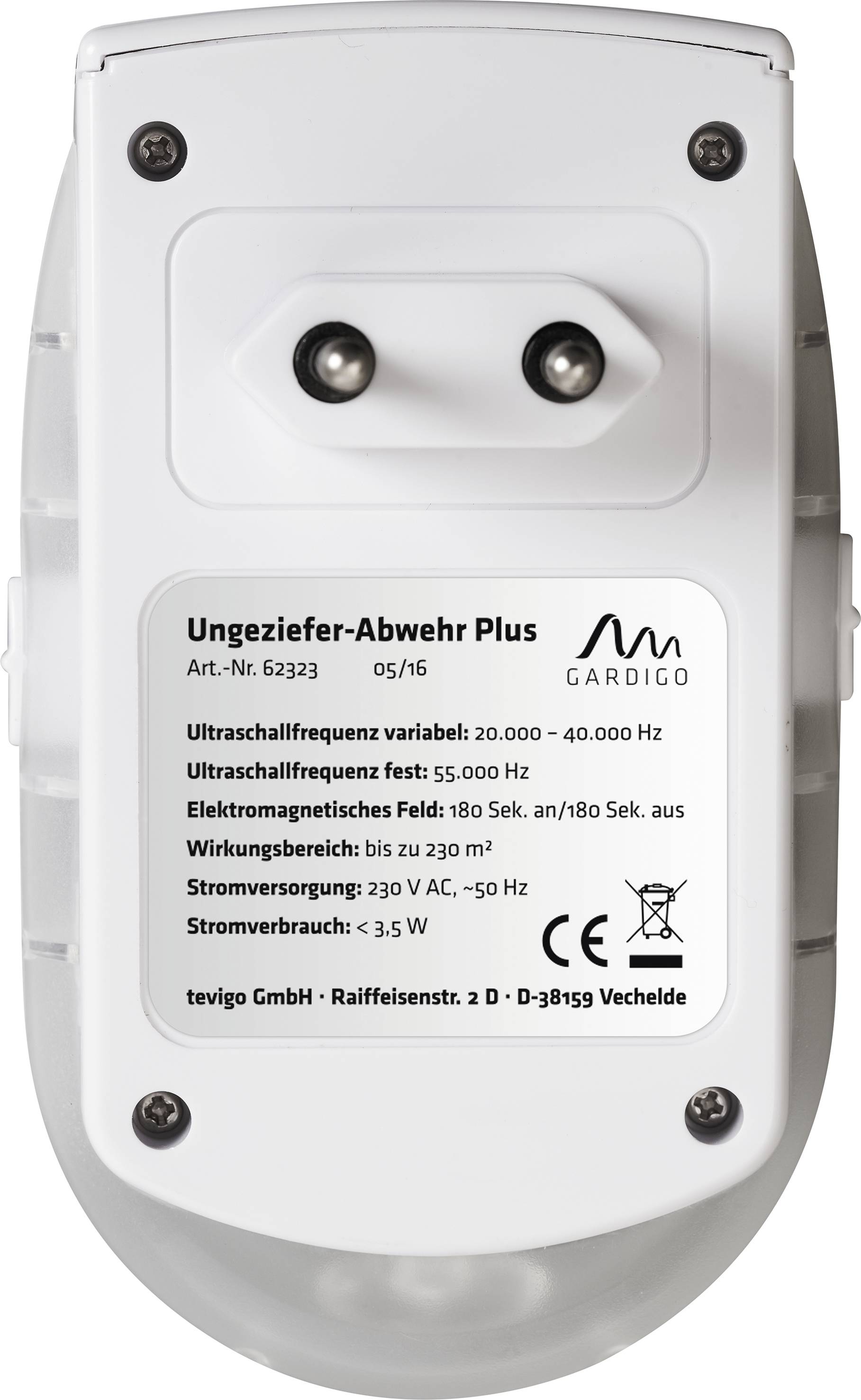 Gardigo Insektenvertreiber Funktionsart Multifrequenz, Ultraschall Wirkungsbereich 230 m² 1 St.