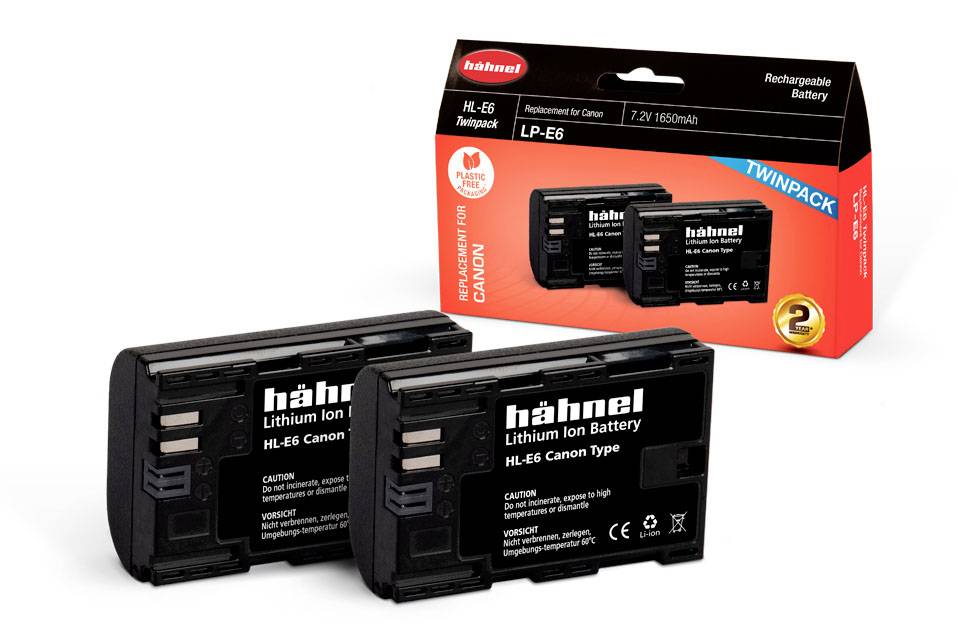 Hähnel Fototechnik HL-E6, 2er Kamera-Akku ersetzt Original-Akku (Kamera) LP-E6 7.2V 1650 mAh