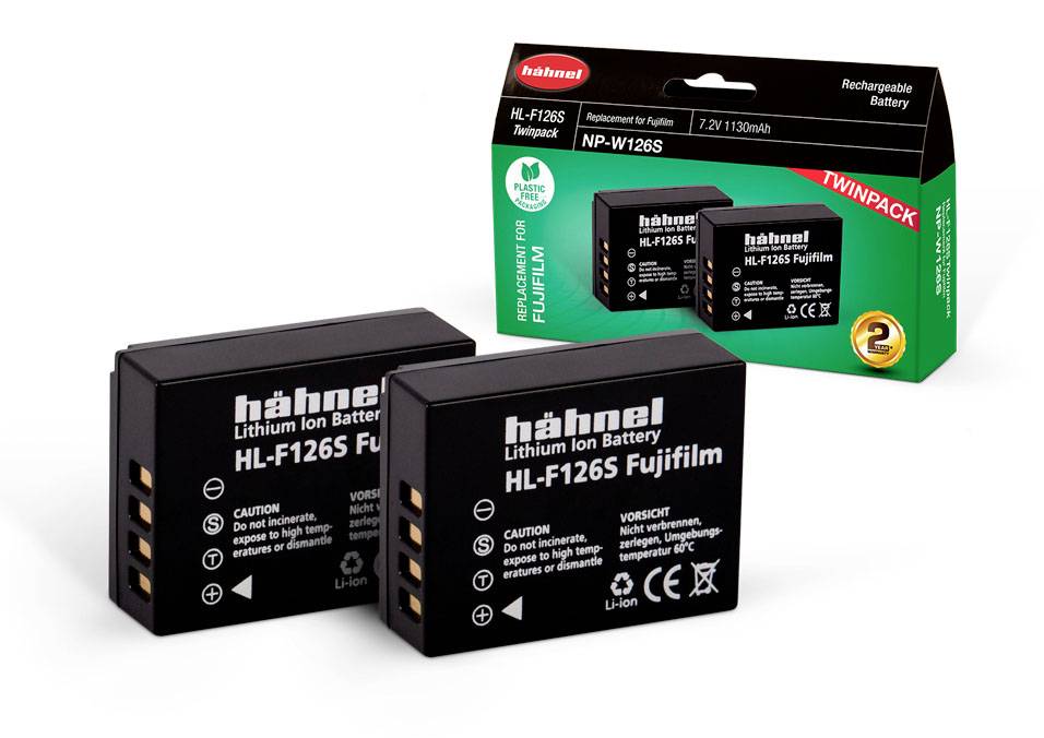 Hähnel Fototechnik HL-F126S, 2er Kamera-Akku ersetzt Original-Akku (Kamera) NP-W126 7.2V 1130 mAh