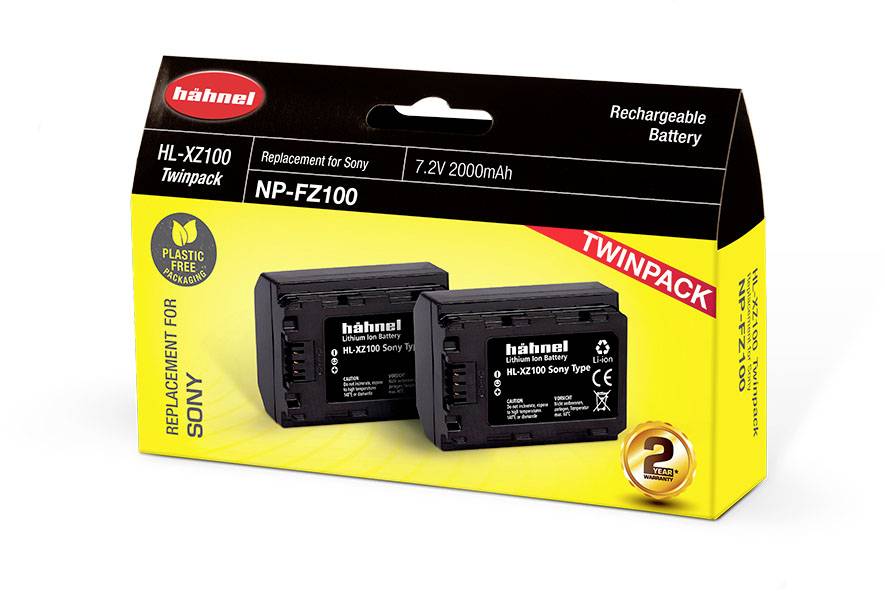 Hähnel Fototechnik HL-XZ100, 2er Kamera-Akku ersetzt Original-Akku (Kamera) NP-FZ100 7.2V 2000 mAh