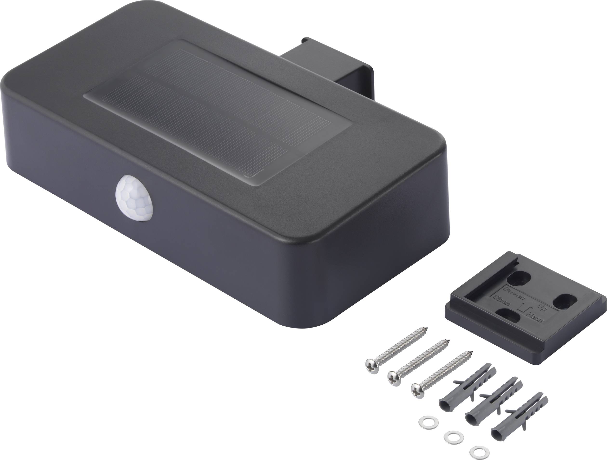 Sygonix SY-4677502 Solar-Außenwandleuchte mit Bewegungsmelder SMD LED 1W Schwarz