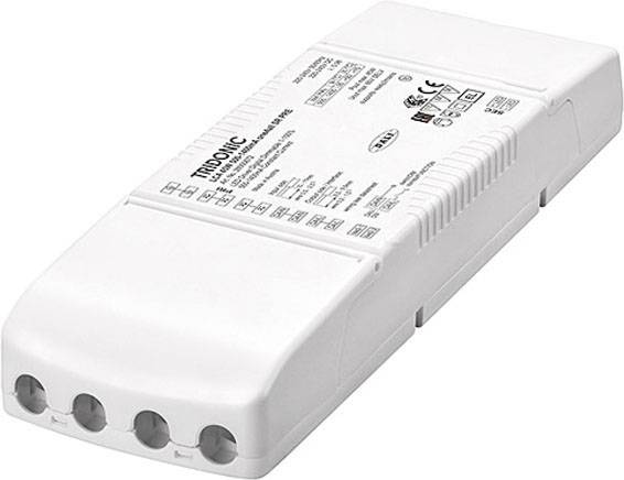 Das Bild zeigt ein rechteckiges, weißes elektrisches Gerät mit mehreren Anschlüssen und Beschriftungen auf der Oberfläche. Es könnte ein elektronisches Vorschaltgerät oder Transformator sein.