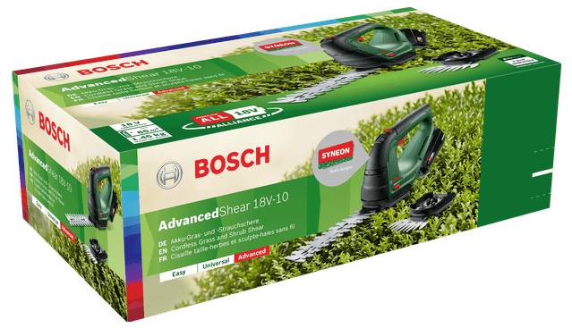 Bosch Home and Garden 0600857000 ADVANCEDSHEAR 18-10 Akku Grasschere, Strauchschere inkl. Akku, inkl. Ladegerät 18 V Li-Ion