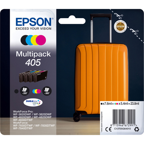 Epson Druckerpatrone T05G6, 405 Original Kombi-Pack Schwarz, Gelb, Cyan, Magenta C13T05G64010