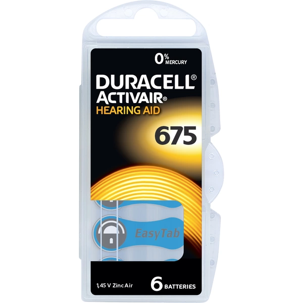 Duracell Hörgerätebatterie ZA 675 1.45V 6 St. 630 mAh Zink-Luft Activair 675 Duracell Hörgerätebatterie ZA 675 1.45V 6 St. 630 mAh Zink-Luft Activair 675