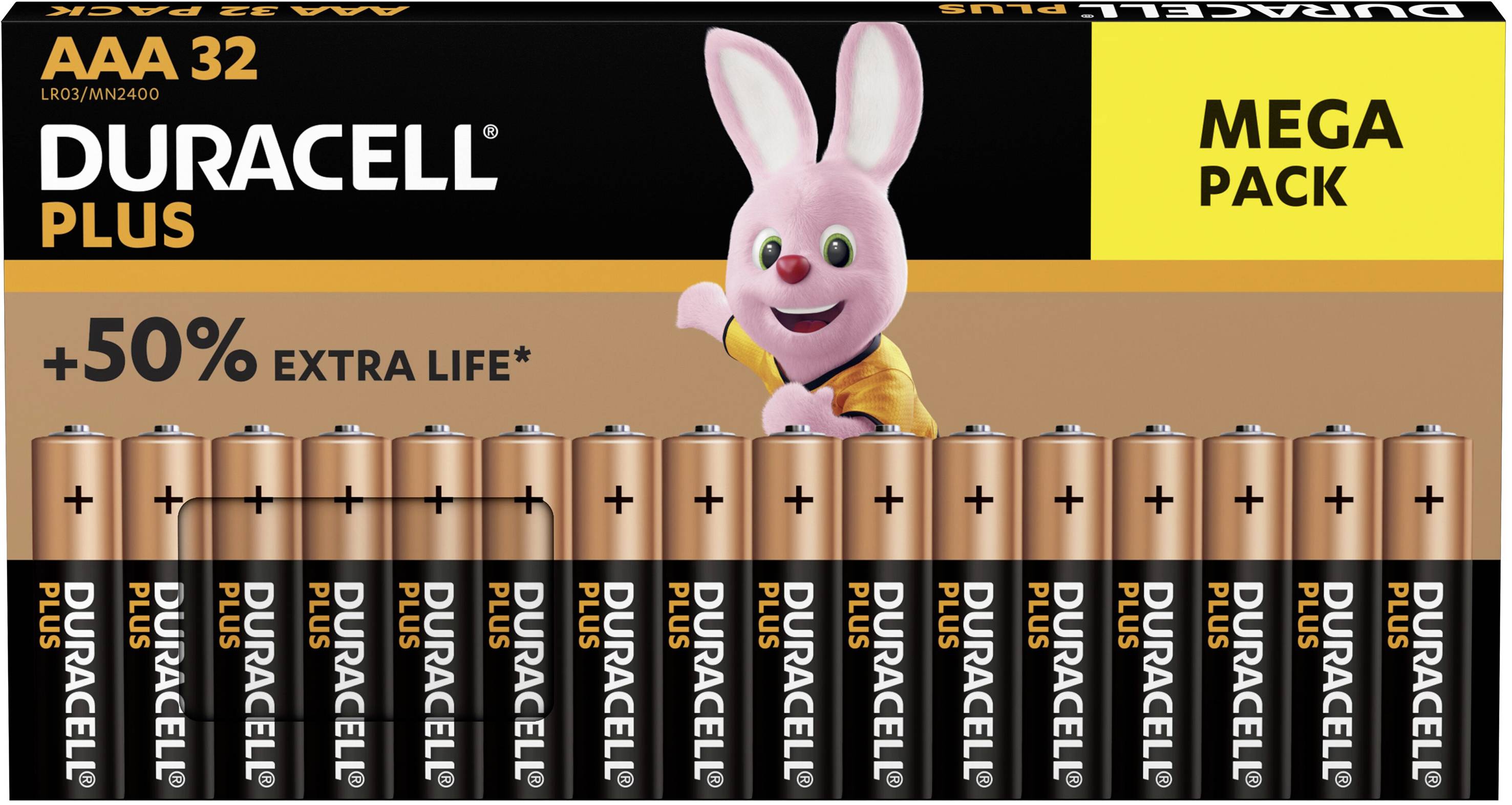 Duracell Plus Power Micro (AAA)-Batterie Alkali-Mangan 1.5V 32St.