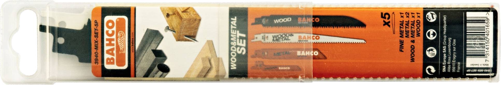 Bahco 3940-MIX-SET-5P Säbelsägeblatt-Set 5-tlg 5St.
