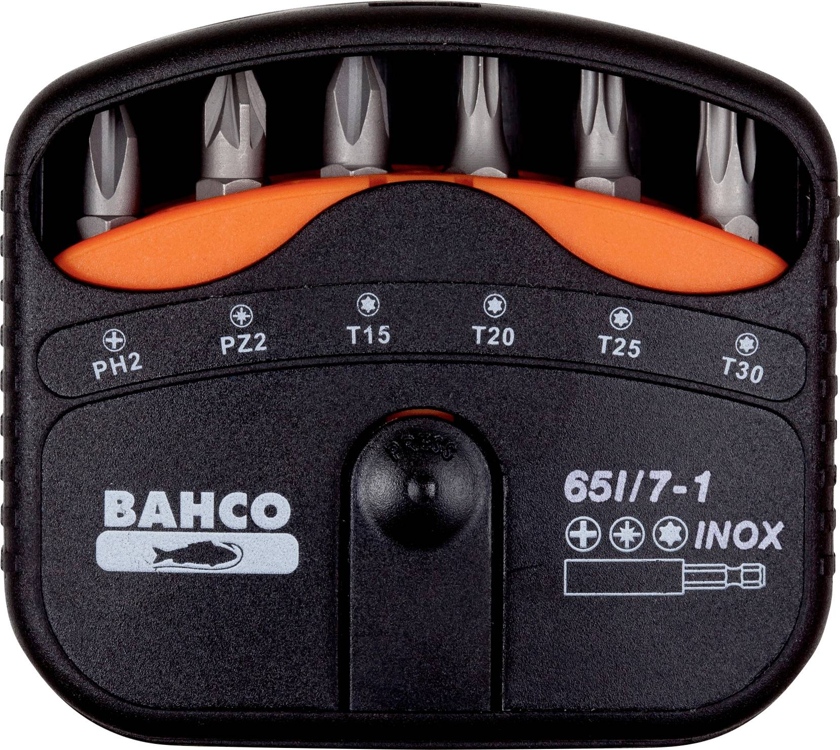 Bahco 65I/7-1 Bit-Set 7teilig Kreuzschlitz Phillips, Kreuzschlitz Pozidriv, Außen-Sechsrund (TX)