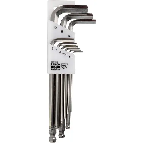 Bahco Winkelschraubendreher-Set 2.5 mm, 2 mm, 3 mm, 4 mm, 5 mm, 6 mm, 8 mm, 10 mm 9teilig Bahco Winkelschraubendreher-Set 2.5 mm, 2 mm, 3 mm, 4 mm, 5 mm, 6 mm, 8 mm, 10 mm 9teilig