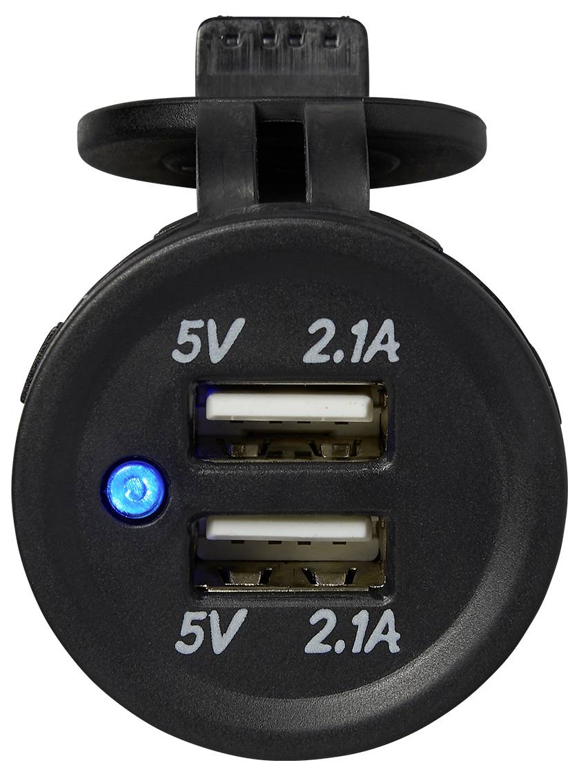 ProPlus USB Doppel-Einbausteckdose 2x2100mA 12 - 24 V/DC