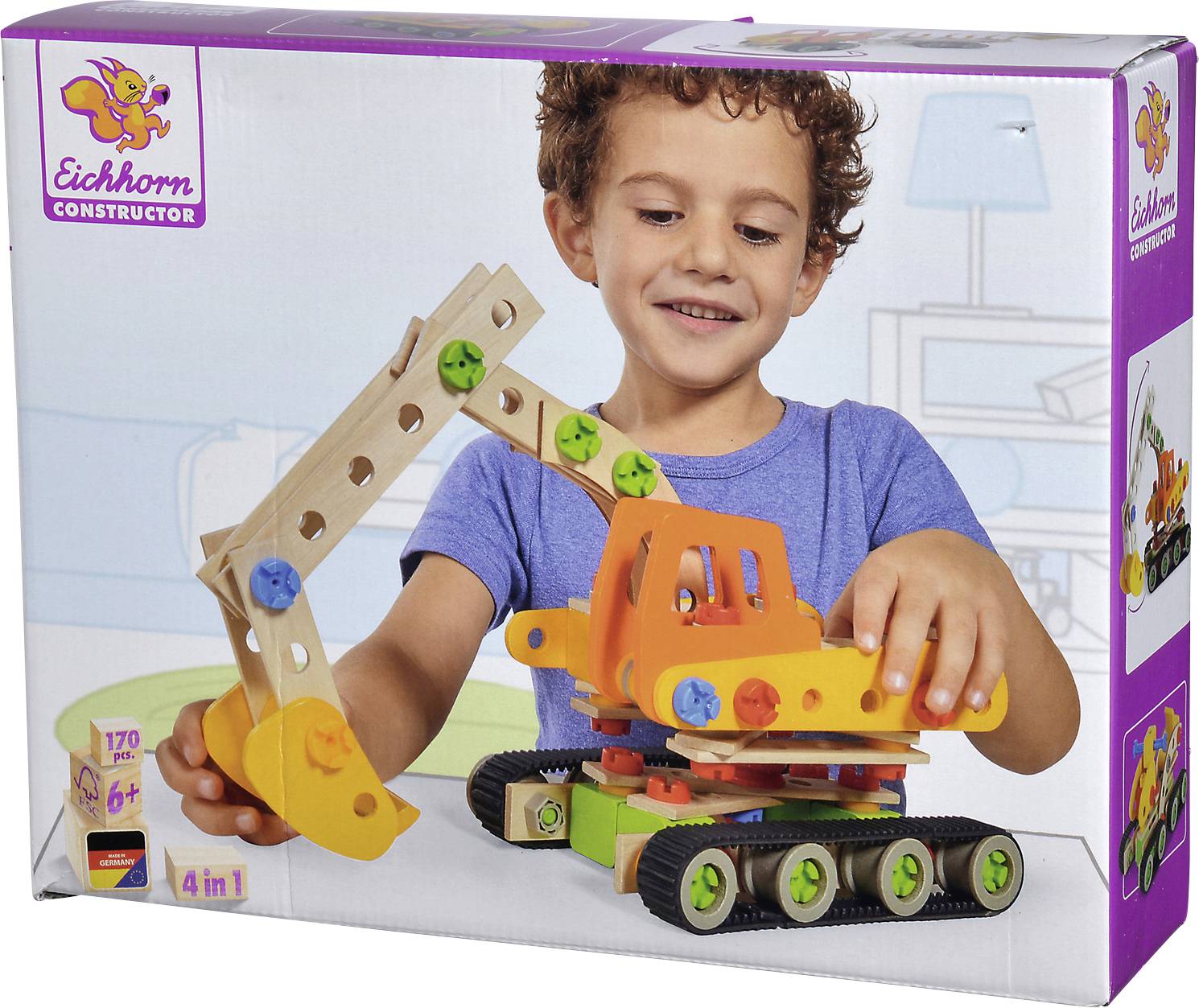 Eichhorn Constructor Bauteilset Constructor Anzahl Teile: 170 Anzahl Modelle: 4 Altersklasse: ab 6 Jahre