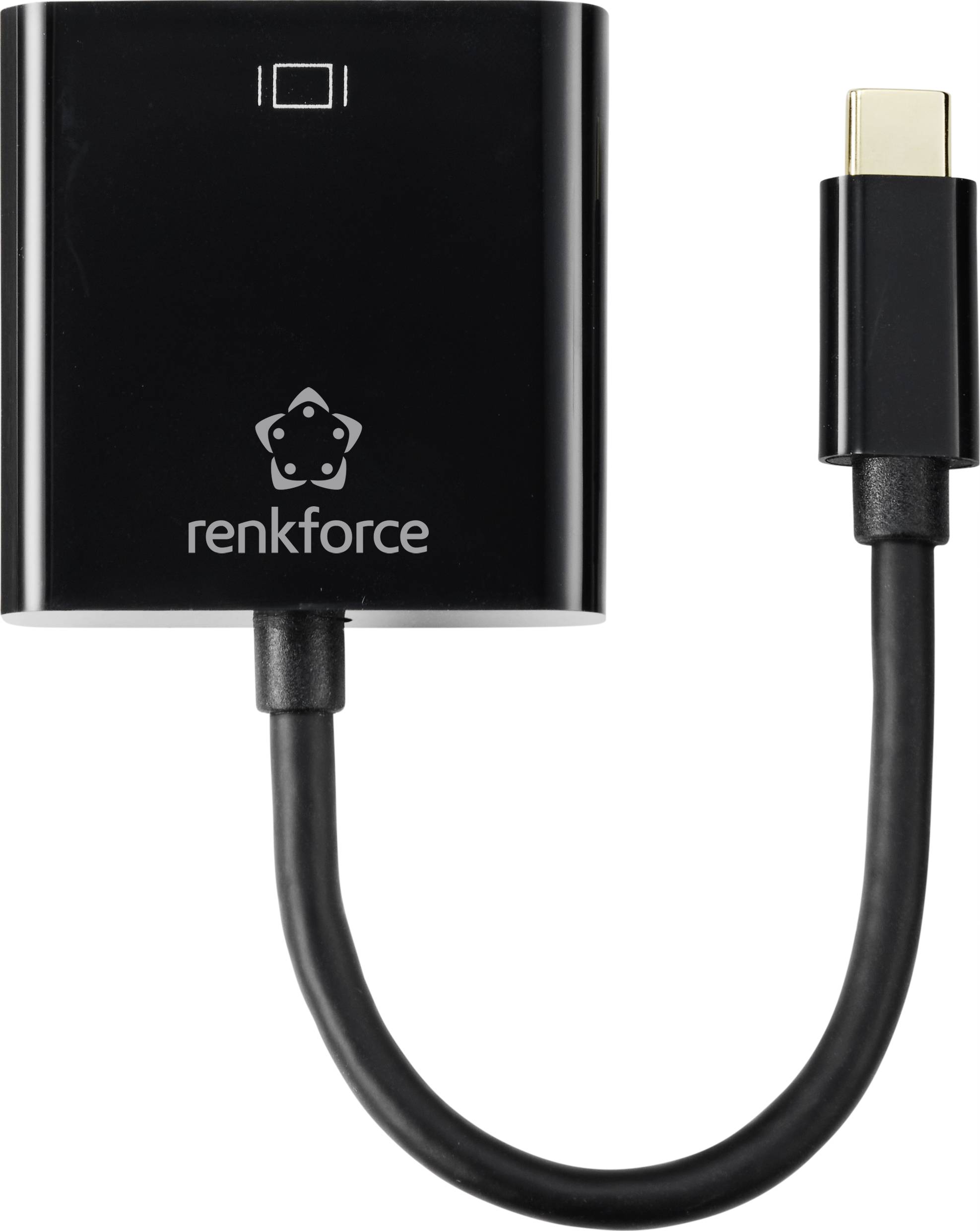 Renkforce RF-4679564 USB-C® / VGA Adapter [1x USB-C® Stecker - 1x VGA-Buchse] Schwarz 10.00cm
