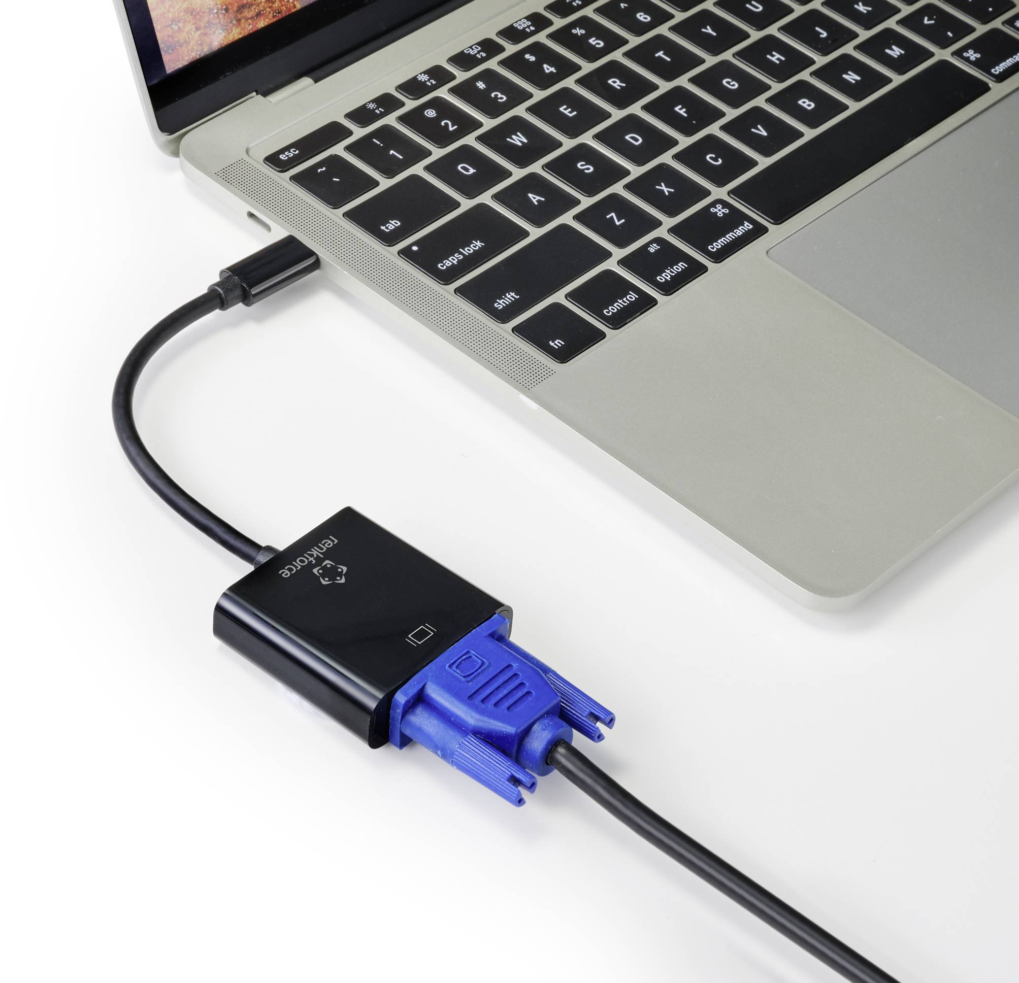 Renkforce RF-4679564 USB-C® / VGA Adapter [1x USB-C® Stecker - 1x VGA-Buchse] Schwarz 10.00cm