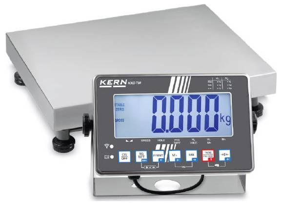Elektronische Waage mit großem Display zeigt '0,000 kg'. Geeignet für präzise Wiegemessungen in Labor oder Industrieumgebungen.