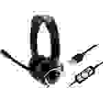 Conceptronic POLONA 01B Telefon Over Ear Headset kabelgebunden Stereo Schwarz Fernbedienung, Lautstärkeregelung