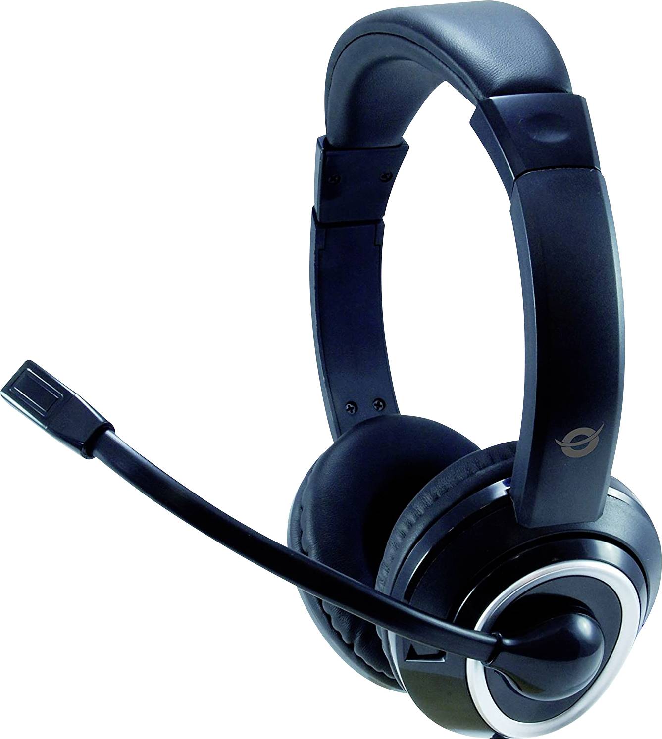 Conceptronic POLONA 01B Telefon Over Ear Headset kabelgebunden Stereo Schwarz Fernbedienung, Lautstärkeregelung, Mikrofon-Stummschaltung