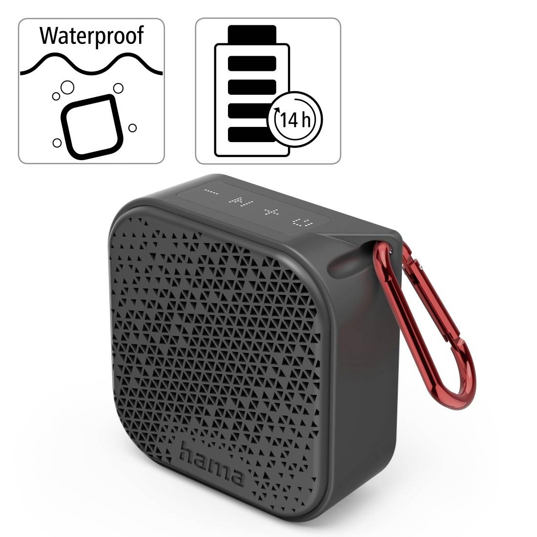 Hama Pocket 2.0 Bluetooth® Lautsprecher AUX, Freisprechfunktion, Wasserfest Schwarz