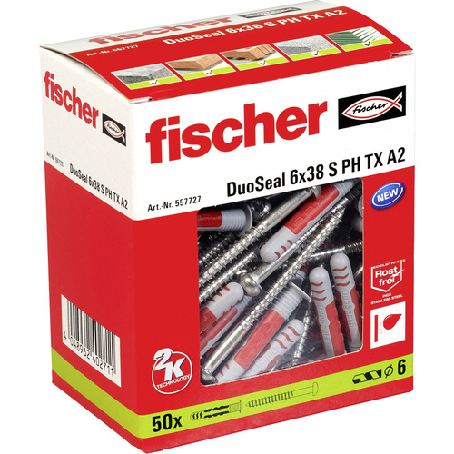 Fischer DuoSeal Dübel 38 mm 6 mm 557727 50 St.