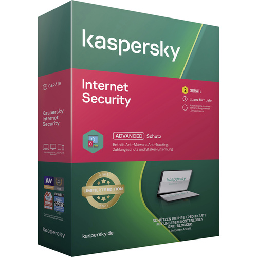 Kaspersky Lab Internet Security Limited Edition inkl. RFID Karte Jahreslizenz, 2 Lizenzen Windows