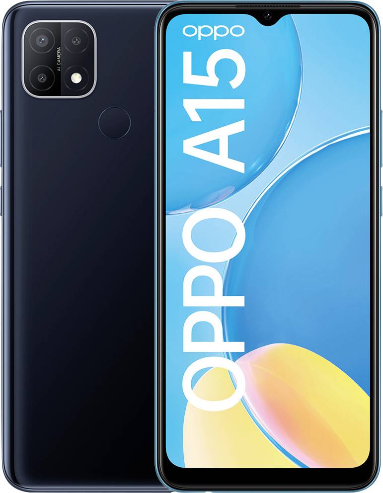OPPO A15 Dual-SIM Smartphone 32 GB 6.5 Zoll (16.5 cm) Dual-SIM Android™ 10 Schwarz