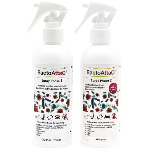 Bactoattaq Langzeit-Oberflächenbeschichtung Spray - nicht absorbierende Flächen BAQ2004001SP 2St.