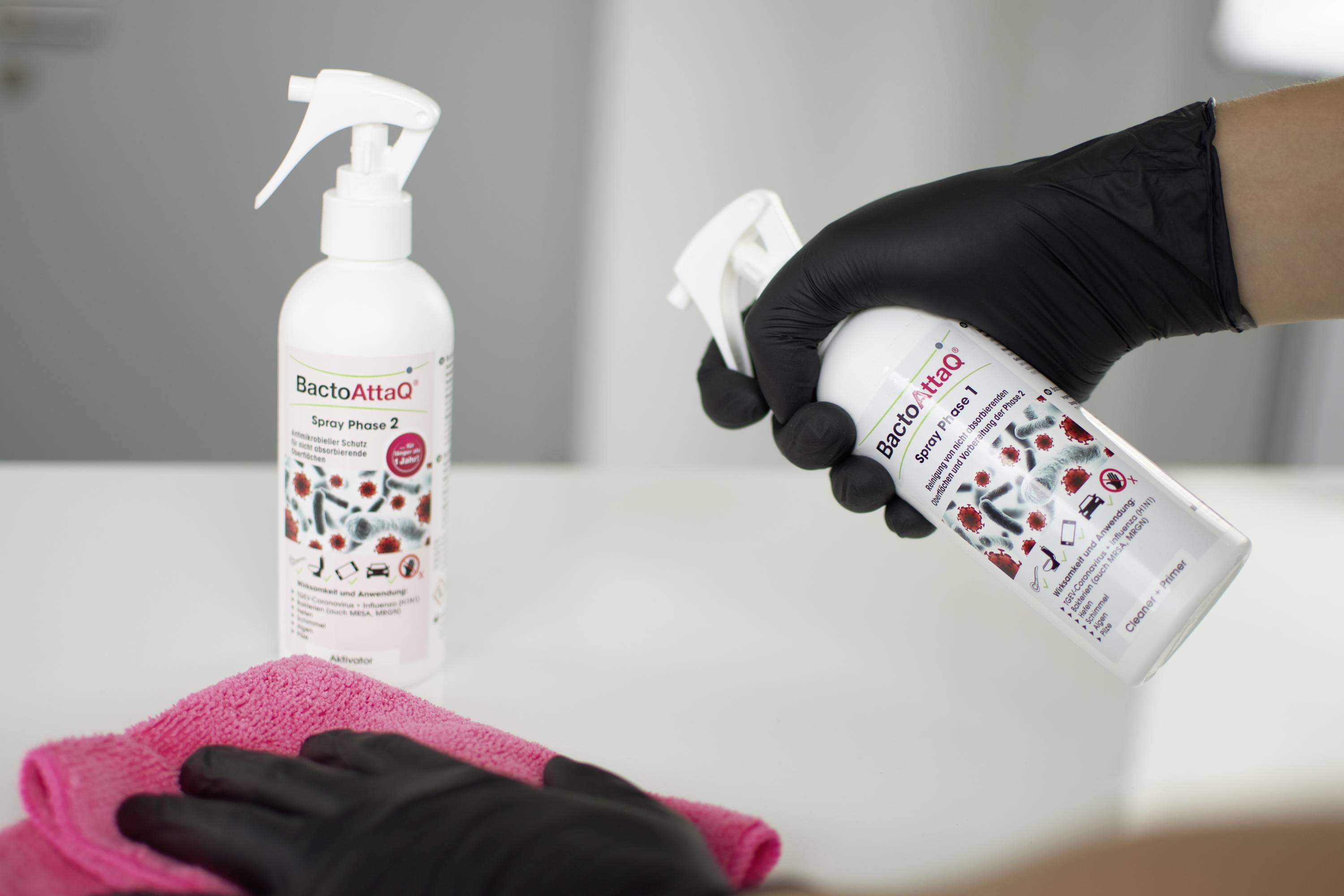 Bactoattaq Langzeit-Oberflächenbeschichtung Spray - nicht absorbierende Flächen BAQ2004001SP 2St.