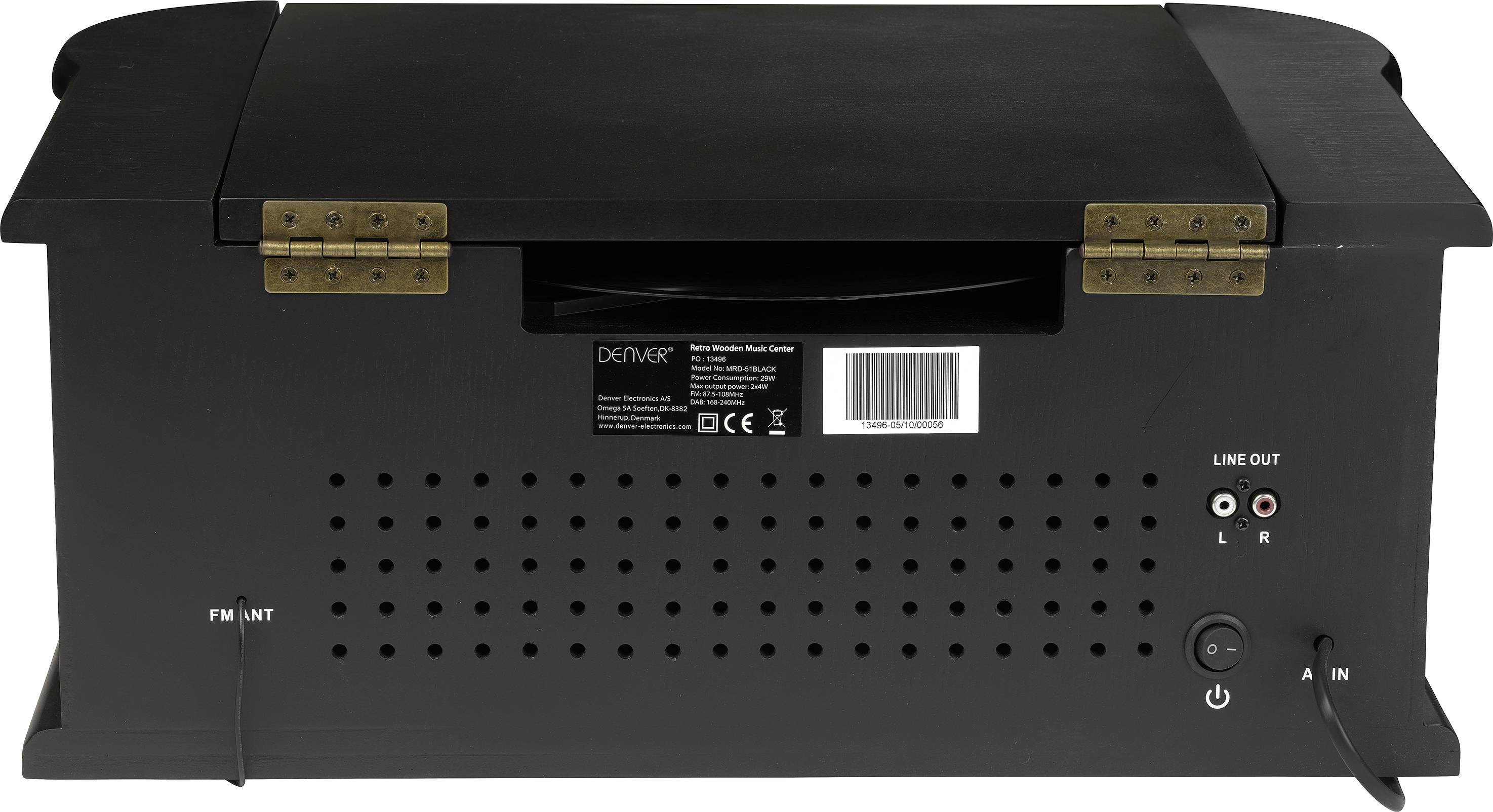 Denver MRD-51 Stereoanlage DAB+, CD, Kassette, Plattenspieler, AUX, USB, Aufnahmefunktion 2 x 2.5 W Schwarz