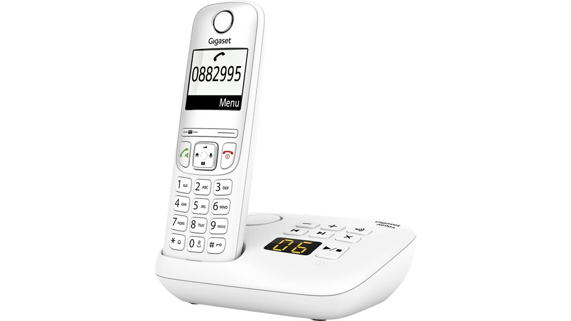 Gigaset A690A DECT/GAP Schnurloses Telefon analog Anrufbeantworter Weiß ...