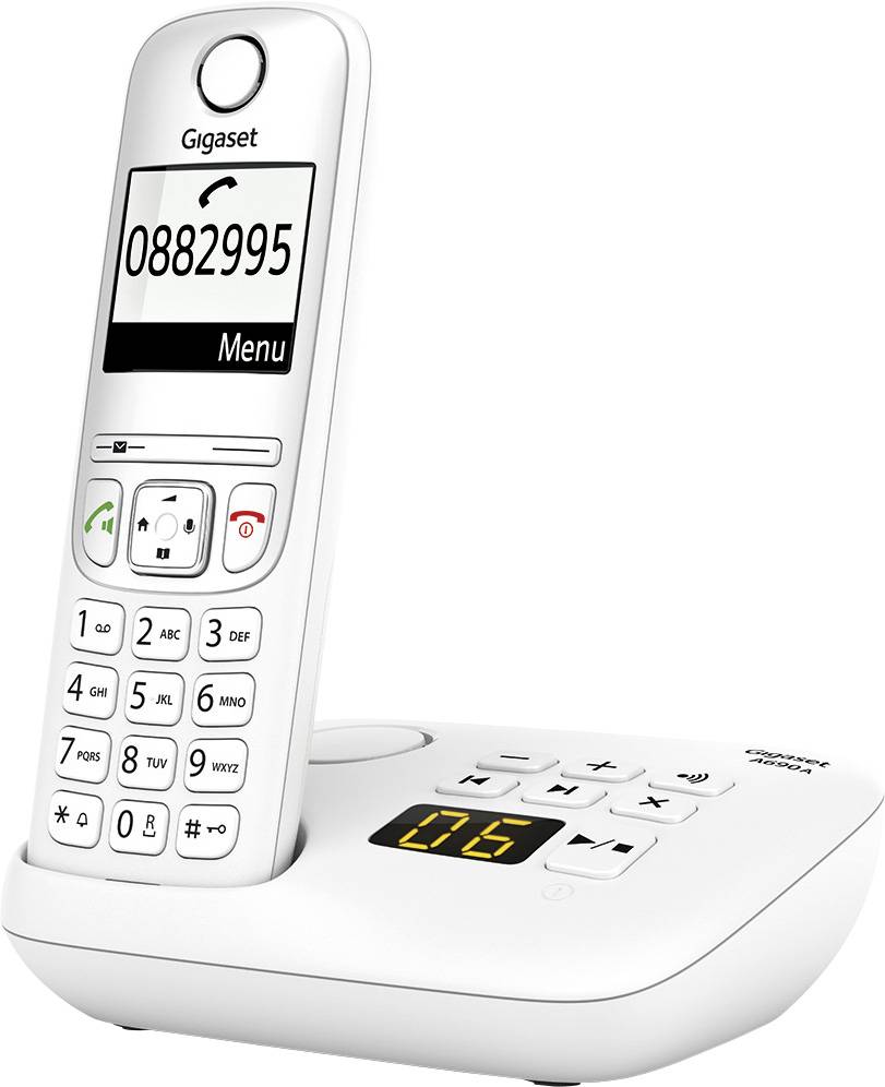 Gigaset A690A DECT/GAP Schnurloses Telefon analog Anrufbeantworter Weiß