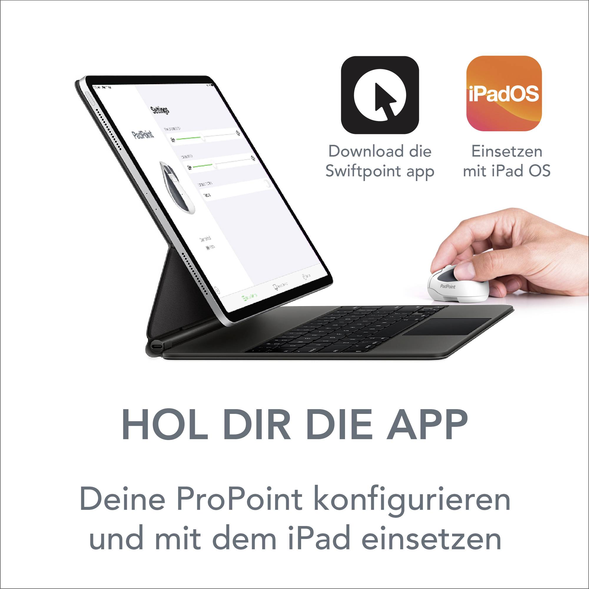 Swiftpoint ProPoint Ergonomische Maus Bluetooth® Optisch Schwarz 1800 dpi
