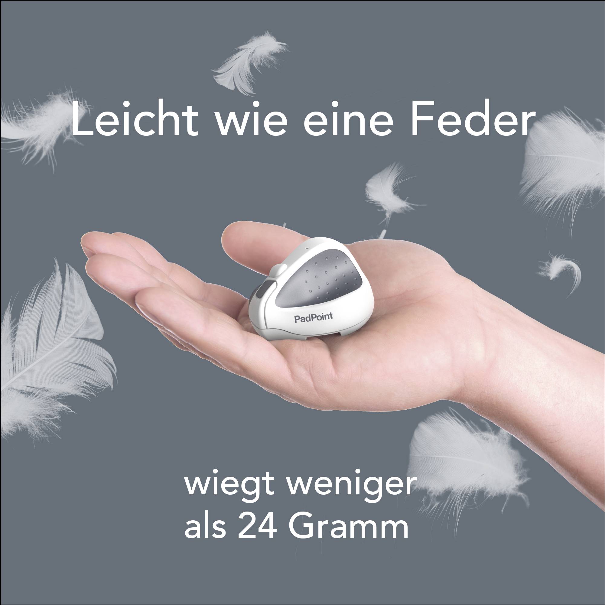 Swiftpoint PadPoint Ergonomische Maus Bluetooth® Optisch Weiß 1800 dpi Ergonomisch