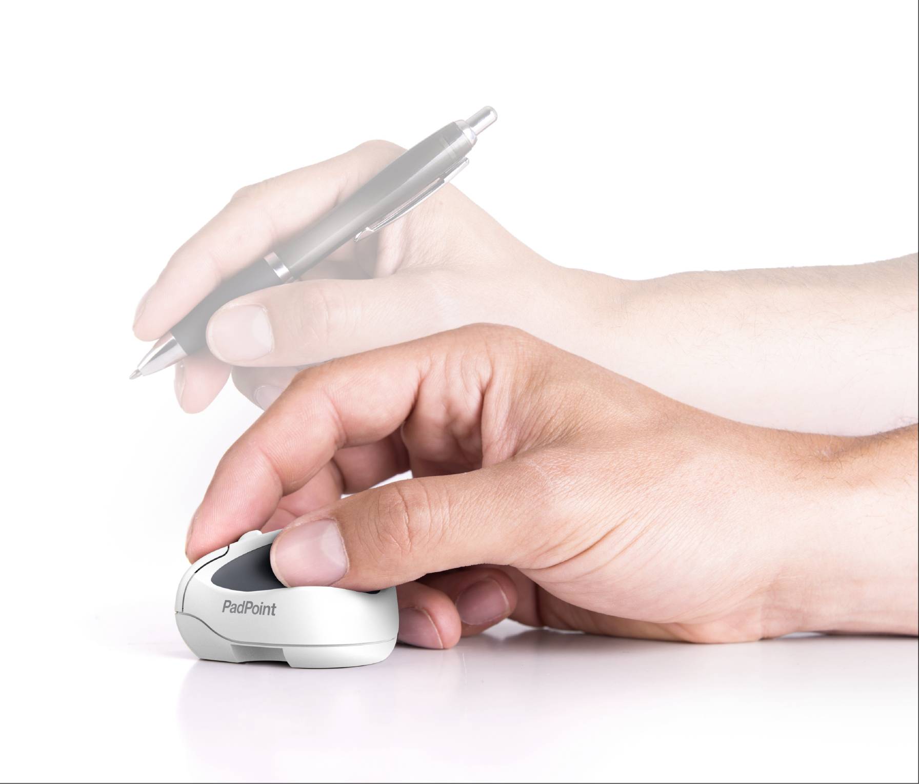 Swiftpoint PadPoint Ergonomische Maus Bluetooth® Optisch Weiß 1800 dpi Ergonomisch