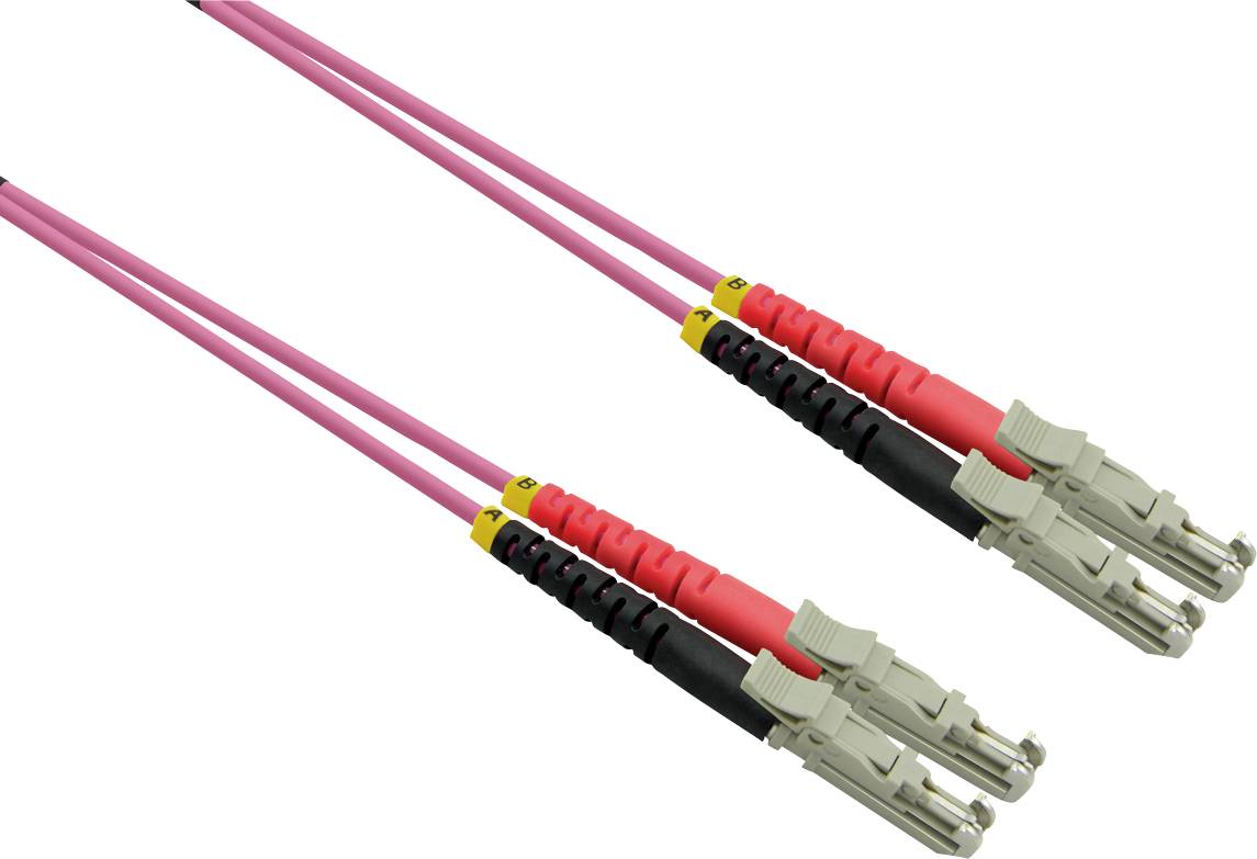 Roline 21.15.9490 Glasfaser LWL Anschlusskabel 0.50 m Violett [1x LSH-Stecker - 1x LSH-Stecker] 50/125 µ Multimode OM4