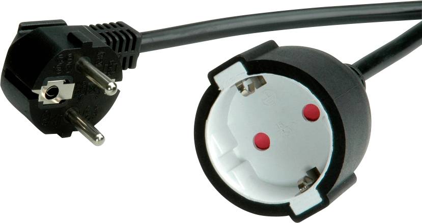 Value 19.99.1167 Strom Verlängerungskabel Schwarz 5.00 m