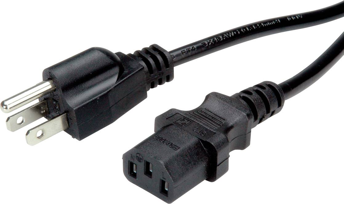 Value 19.99.1495 Strom Verbindungskabel Schwarz 1.80 m