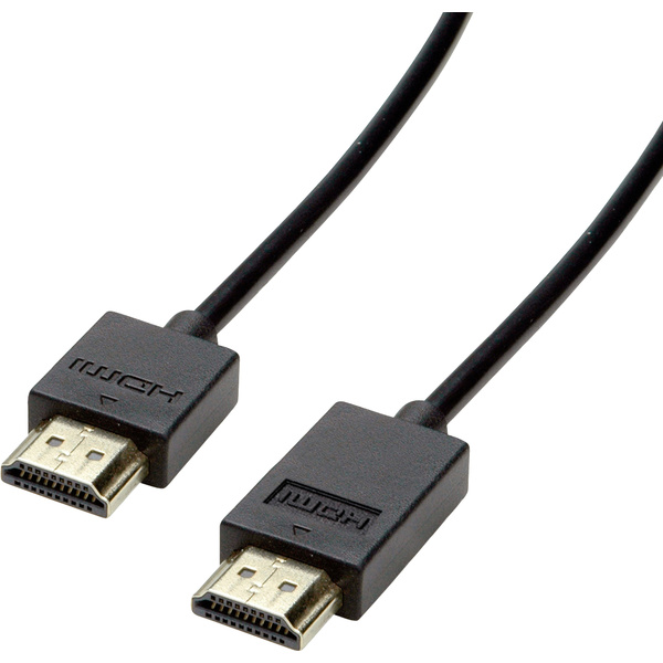 Roline HDMI Anschlusskabel HDMI-A Stecker, HDMI-A Stecker 1.00m Schwarz 11.04.5910 doppelt geschirmt HDMI-Kabel