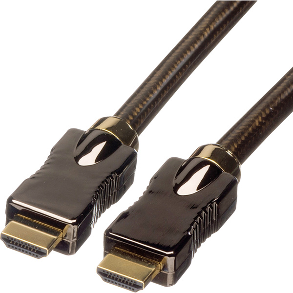 Roline HDMI Anschlusskabel HDMI-A Stecker, HDMI-A Stecker 2.00m Schwarz 11.04.5681 doppelt geschirmt HDMI-Kabel