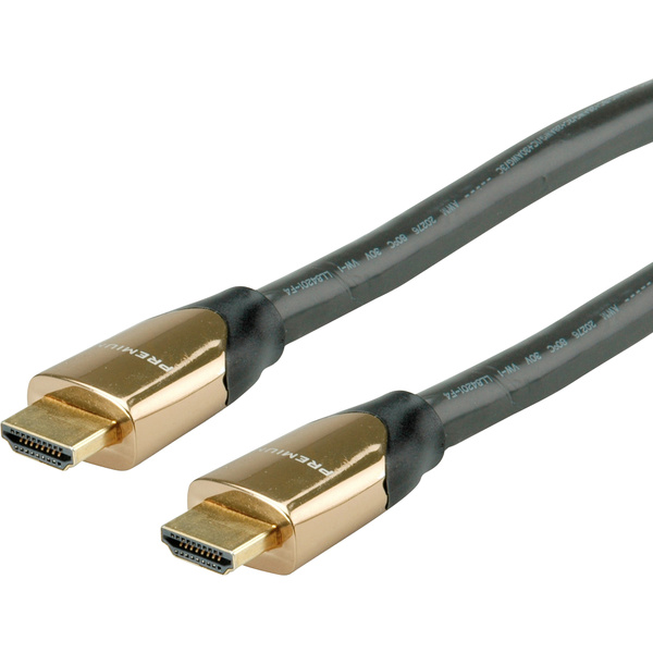 Roline HDMI Anschlusskabel HDMI-A Stecker, HDMI-A Stecker 7.50m Schwarz 11.04.5805 doppelt geschirmt HDMI-Kabel