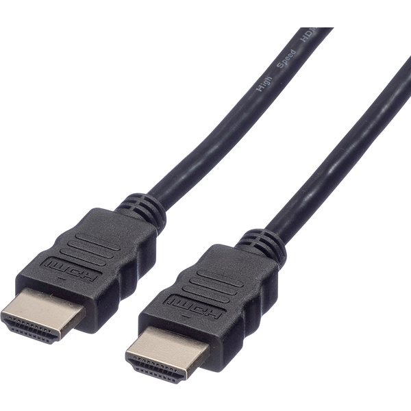 Value HDMI Anschlusskabel HDMI-A Stecker, HDMI-A Stecker 2.00m Schwarz 11.99.5681 doppelt geschirmt HDMI-Kabel
