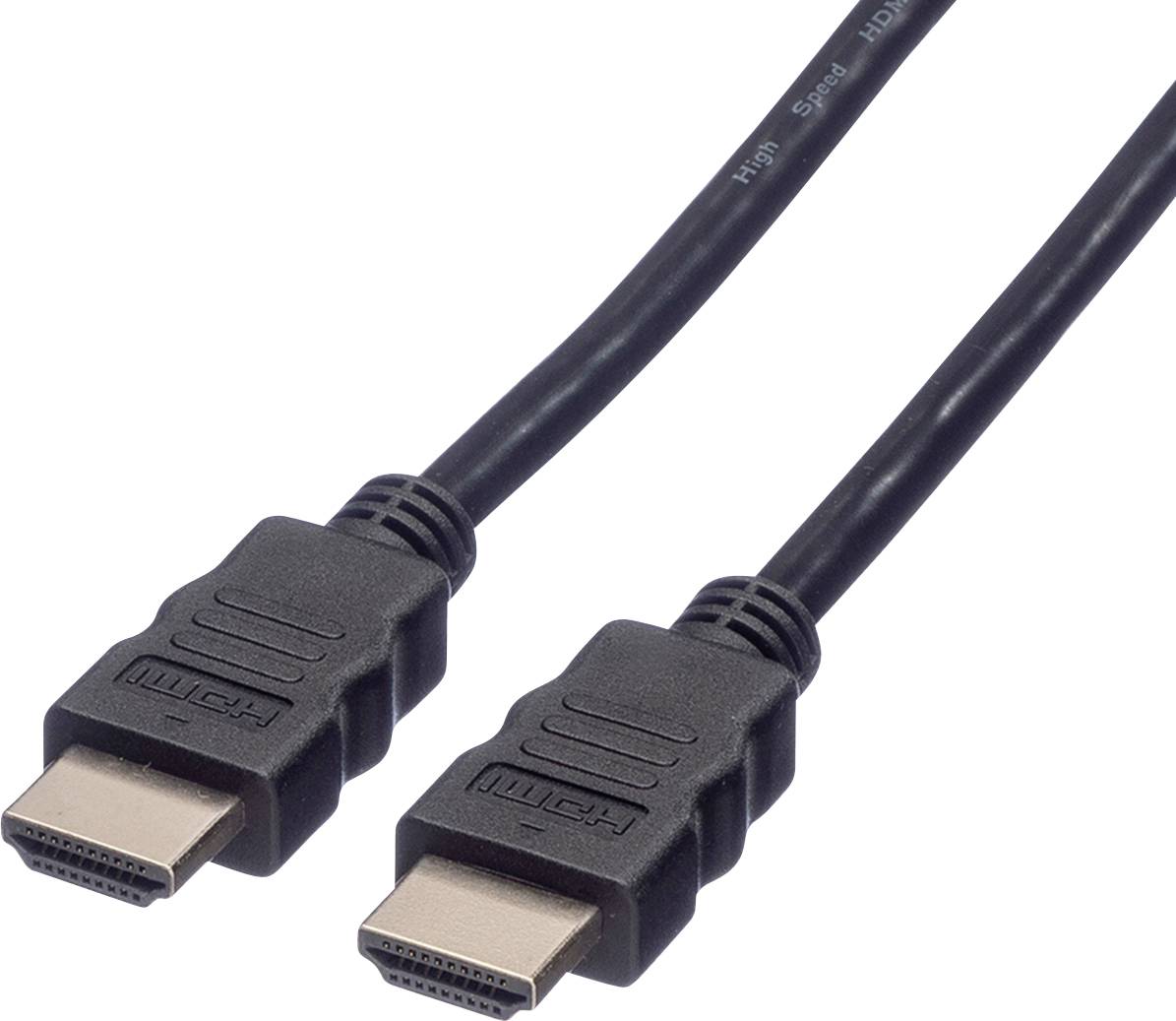 Zwei schwarze HDMI-Kabel mit Steckern.