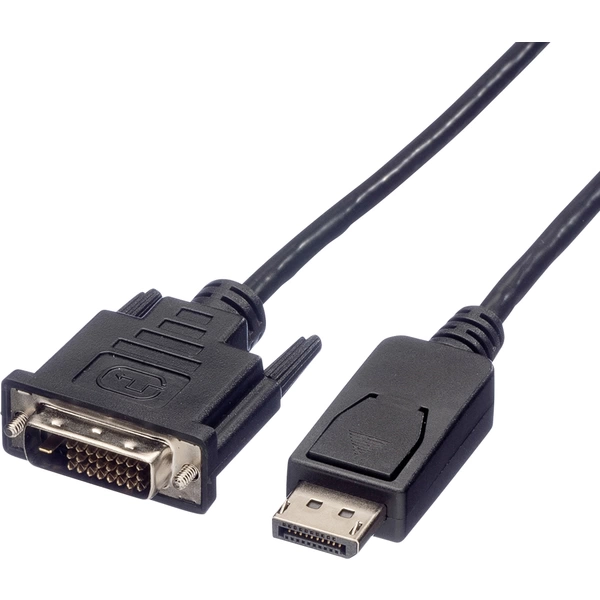 Roline DisplayPort / DVI Adapterkabel DisplayPort Stecker, DVI-D 24+1pol. Stecker 2.00m Schwarz 11.04.5610 Geschirmt Roline DisplayPort / DVI Adapterkabel DisplayPort Stecker, DVI-D 24+1pol. Stecker 2.00m Schwarz 11.04.5610 Geschirmt