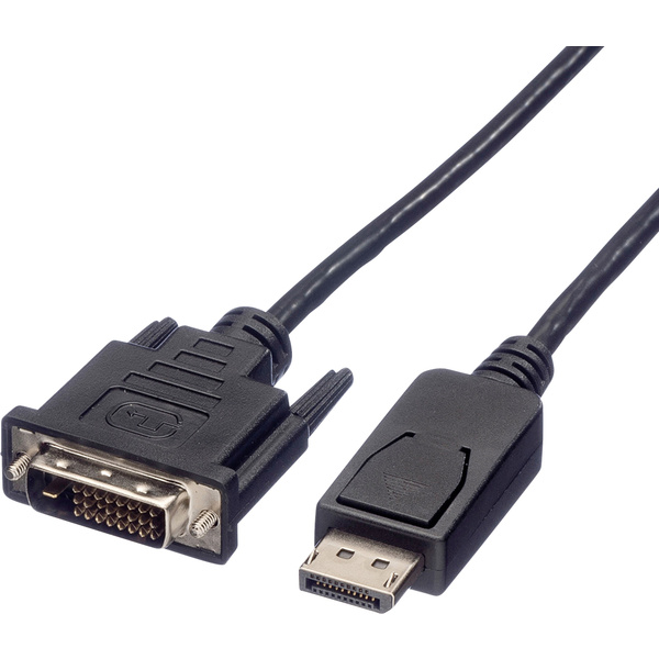 Roline DisplayPort / DVI Adapterkabel DisplayPort Stecker, DVI-D 24+1pol. Stecker 5.00m Schwarz 11.04.5612 Geschirmt