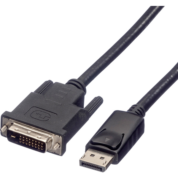 Roline DisplayPort / DVI Adapterkabel DisplayPort Stecker, DVI-D 24+1pol. Stecker 1.00m Schwarz 11.04.5771 Geschirmt