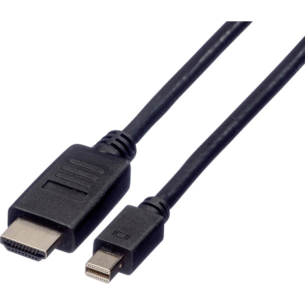 Roline Mini-DisplayPort / HDMI Adapterkabel Mini DisplayPort Stecker, HDMI-A Stecker 1.00m Schwarz 11.04.5790 Geschirmt